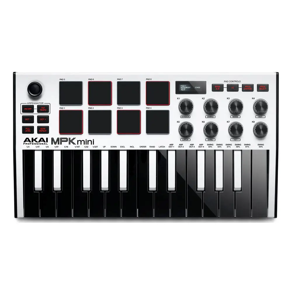 AKAI - AKAI MPKMINI 3 Beyaz MIDI Klavye