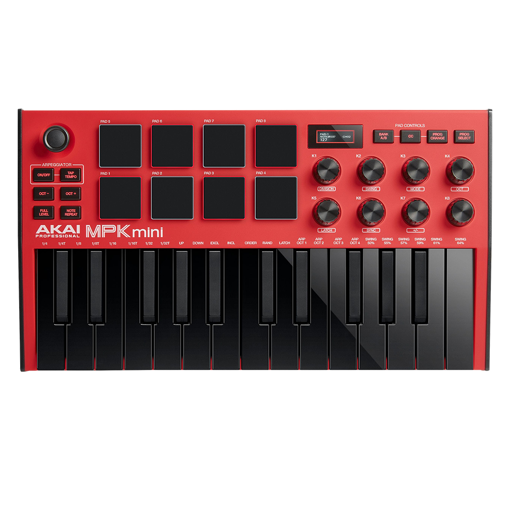 AKAI MPKMINI 3 Kırmızı MIDI Klavye - 1