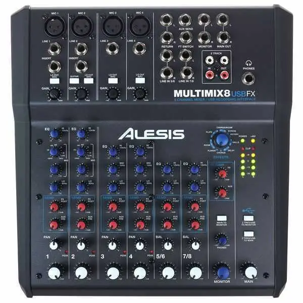 Alesis MultiMix 8 USB FX 8-Channel Mixer with Built-In Effects and USB Interface - 1