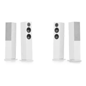 Audio Pro A48 Aktif Kule Tipi TV/Multiroom Hoparlör (320W – WiFi, AirPlay 2, Chromecast, Bluetooth, Beyaz) - 3