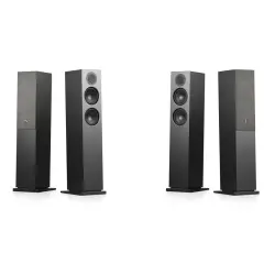 Audio Pro A48 Aktif Kule Tipi TV/Multiroom Hoparlör (320W – WiFi, AirPlay 2, Chromecast, Bluetooth, Siyah) - 3