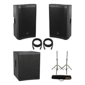 Behringer DR115DSP + DR18SUB Profesyonel Aktif Hoparlör Seti (5200W Ses Sistemi + Stand) - 1