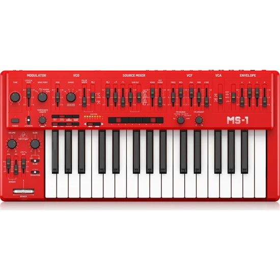 Behringer MS-1-RD Analog Synthesizer with Handgrip - Red - 1
