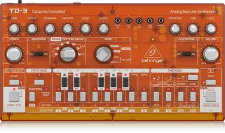 Behringer TD-3-TG Analog Bass Line Synthesizer - Tangerine - 1