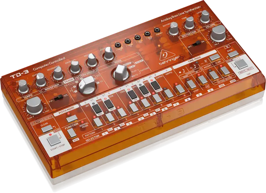 Behringer TD-3-TG Analog Bass Line Synthesizer - Tangerine - 3