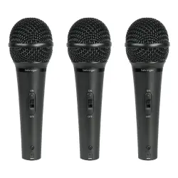 Behringer XM1800S Süperkardioid Dinamik Vokal ve Enstrüman Mikrofonu (3’lü Paket) - 1