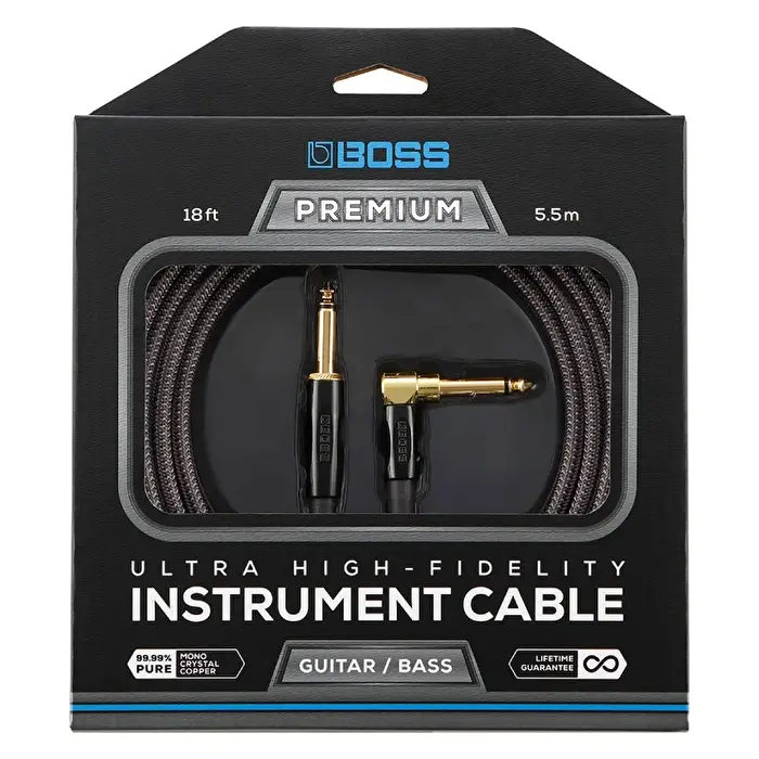 BOSS BIC-P10A Premium Düz/L Uçlu 3m Enstrüman Kablosu - 1