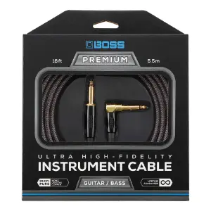 BOSS BIC-P10A Premium Enstrüman Kablosu (Düz – Açılı, 3 m / 10 ft) - 1