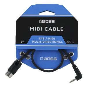 BOSS BMIDI-1-35 3.5 mm TRS – 5 Pin DIN MIDI Kablosu (30 cm) - 2