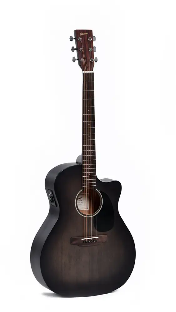 Ditson GC-10E-TBK Elektro Akustik Gitar (Tranclucent Black Satin) - 1