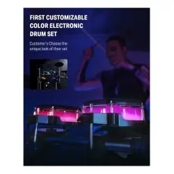 Donner BackBeat 8 Parça LED Aydınlatmalı Elektronik Davul Seti - 3