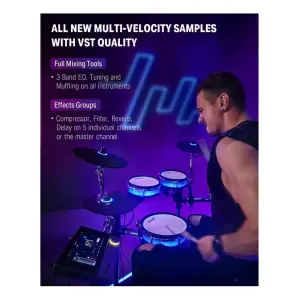 Donner BackBeat 8 Parça LED Aydınlatmalı Elektronik Davul Seti - 4