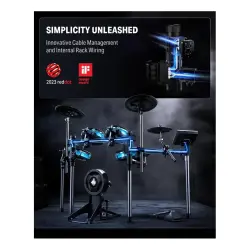 Donner BackBeat 8 Parça LED Aydınlatmalı Elektronik Davul Seti - 7