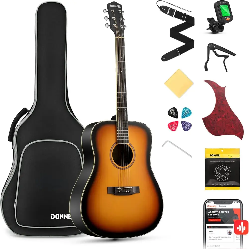 Donner DAG-1S Akustik Gitar Paketi (Sunburst) - 1