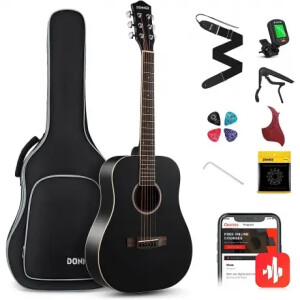 Donner DAT-110D Dreadnought Travel Akustik Gitar Seti (Siyah) - Donner