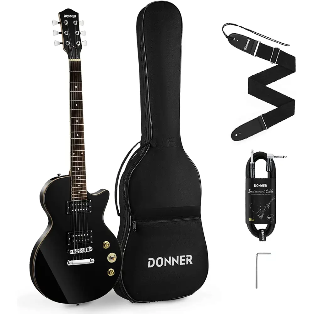 Donner DLP-124B LP Elektro Gitar Paketi (Siyah) - 1