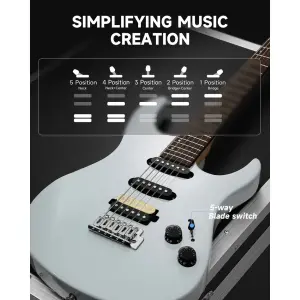 Donner DMT-66 Elektro Gitar (Gri) - 5