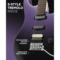 Donner DMT-66 Elektro Gitar (Midnight Purple Gradient) - 4