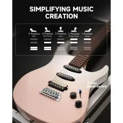 Donner DMT-66 Elektro Gitar (Pink-White Gradient) - 4
