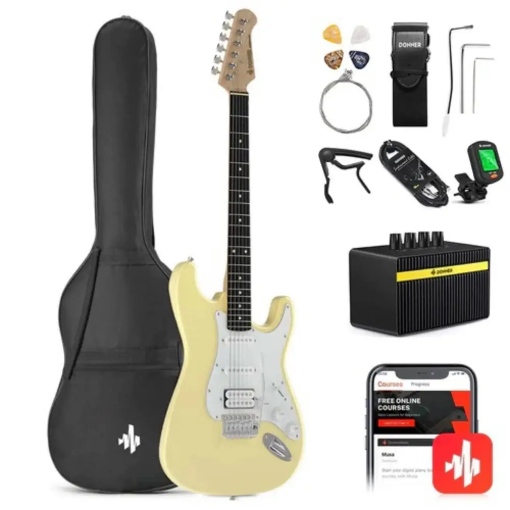 Donner DST-100 Elektro Gitar Seti (Fildişi Beyazı) - 1