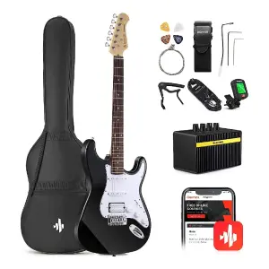 Donner DST-100B Elektro Gitar Seti (Siyah) - 1
