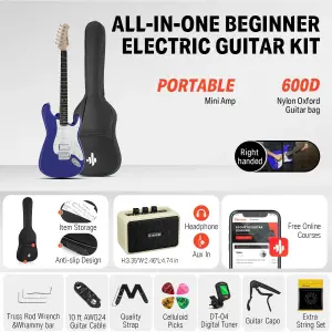 Donner DST-100L ST Elektro Gitar (Sapphire Blue) - 2