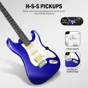 Donner DST-100L ST Elektro Gitar (Sapphire Blue) - 4