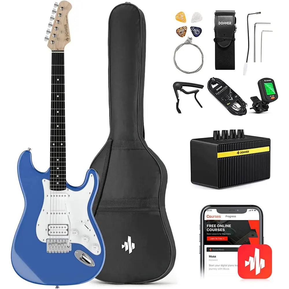 Donner DST-100T Elektro Gitar Seti (Lake Blue) - Donner