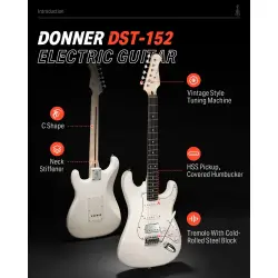 Donner DST-152W Elektro Gitar (Beyaz) - 2