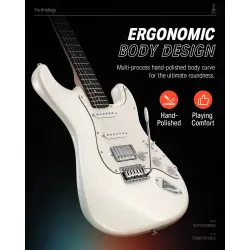 Donner DST-152W Elektro Gitar (Beyaz) - 3