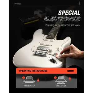 Donner DST-152W Elektro Gitar (Beyaz) - 5
