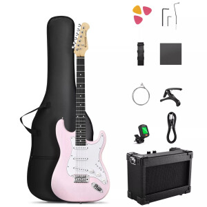 Donner DST-80 ST Elektro Gitar Seti (Pembe) - Donner
