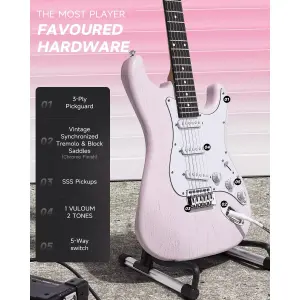Donner DST-80 ST Elektro Gitar Seti (Pembe) - 2