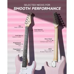 Donner DST-80 ST Elektro Gitar Seti (Pembe) - 3