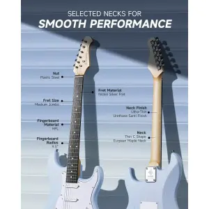 Donner DST-80 ST Elektro Gitar Seti (Sonic Blue) - 4