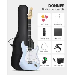 Donner DST-80 ST Elektro Gitar Seti (Sonic Blue) - 5