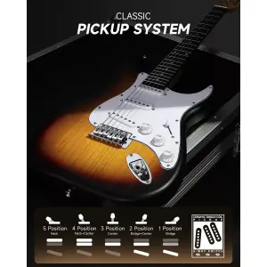 Donner DST-80 ST Elektro Gitar Seti (Sunburst) - 2