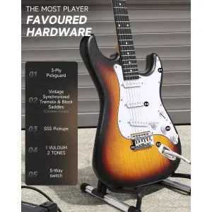 Donner DST-80 ST Elektro Gitar Seti (Sunburst) - 3