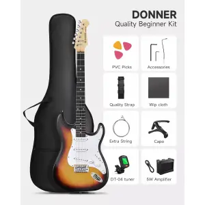 Donner DST-80 ST Elektro Gitar Seti (Sunburst) - 4