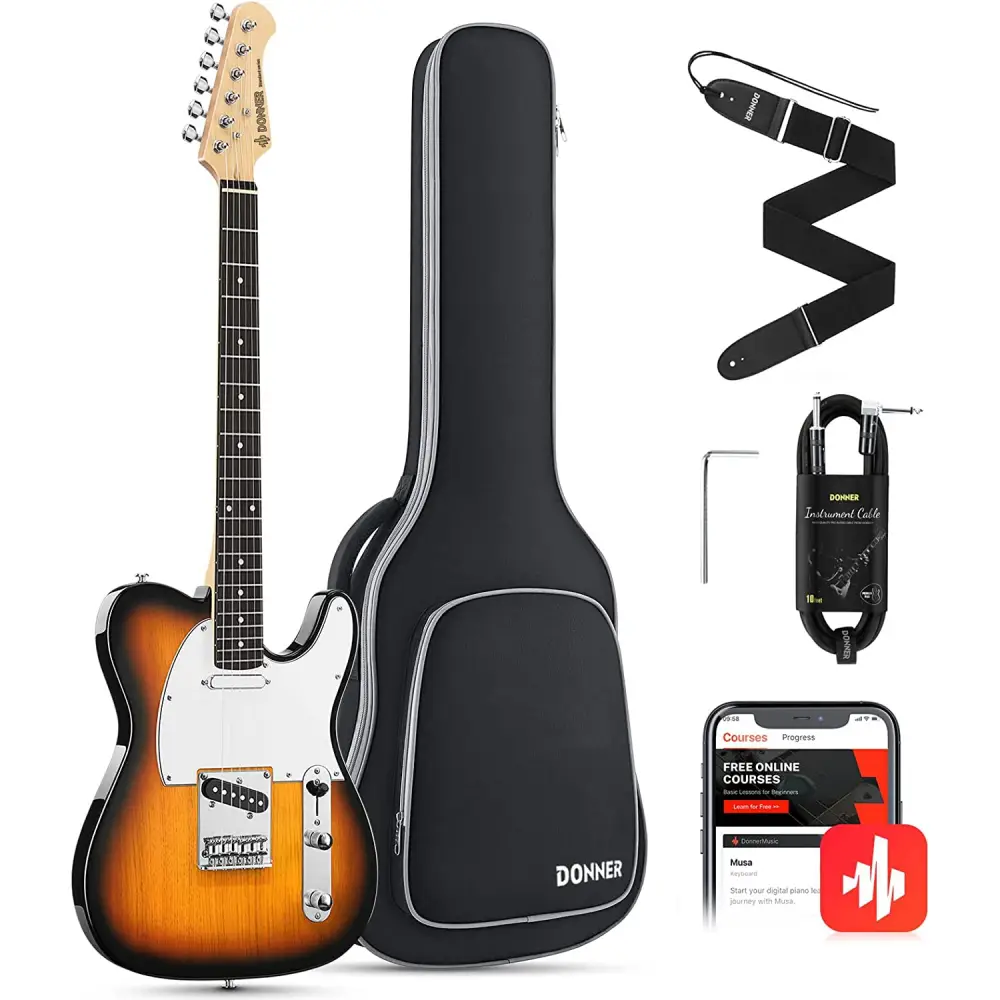 Donner DTC-100S Telecaster Elektro Gitar Paketi (Sunburst) - Donner