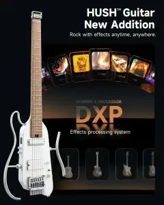Donner HUSH X Pro Elektro Gitar (Beyaz) - 4