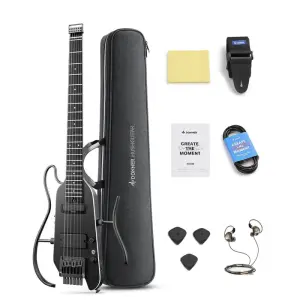 Donner HUSH X Pro Elektro Gitar (Siyah) - 2