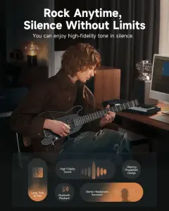 Donner HUSH X Pro Elektro Gitar (Siyah) - 4