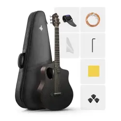 Donner RISING-G1 Carbon Fiber Akustik Gitar Seti (Kahverengi) - 1