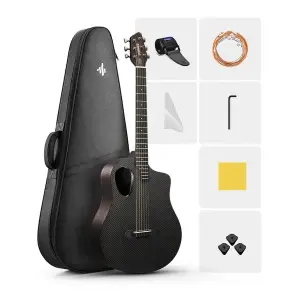 Donner RISING-G1 Carbon Fiber Akustik Gitar Seti (Kahverengi) - 1