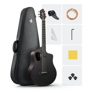 Donner RISING-G1 Carbon Fiber Akustik Gitar Seti (Siyah) - Donner