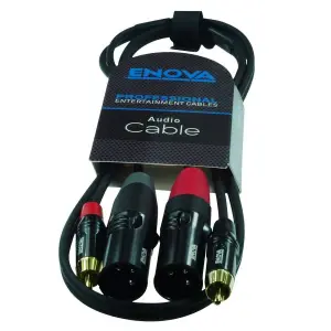 ENOVA XLR Erkek 3 pin - RCA Erkek Stereo Kablo 3 metre (EC-A3-CLMXLM-3) - 3