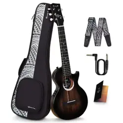 Enya EUT-MOON 5-STRING/BK/EQ Tenor Ukulele w/Gigbag Dahil - 2