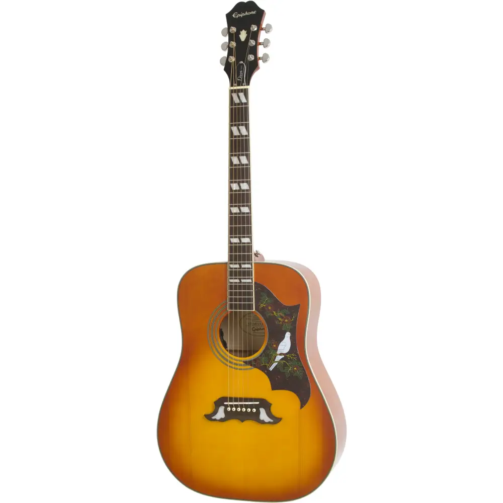 Epiphone Dove Studio - Solid Top Fishman Sonitone Elektro Akustik Gitar (Violin Burst) - 1