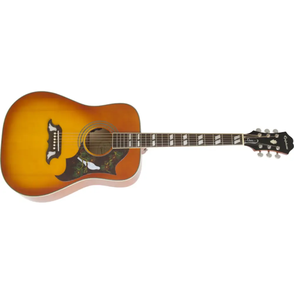 Epiphone Dove Studio - Solid Top Fishman Sonitone Elektro Akustik Gitar (Violin Burst) - 5